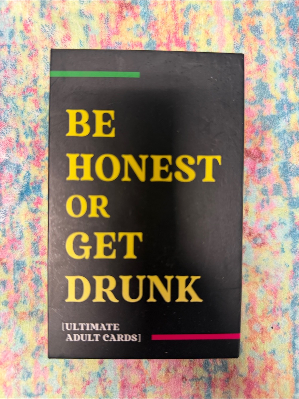 Be Honest or Get Drunk Adult Card Game - Black & Yellow